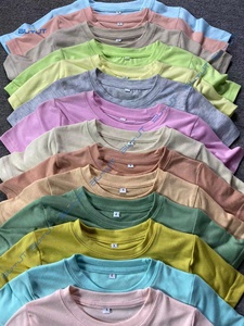 Pengiriman cepat keluar RTS USA Sizing Stock 95% Polyester 5% spandex katun merasa kosong t-shirt biru sublimasi kaos cetak DTF - Product Image 5