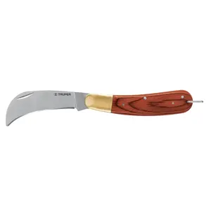 Truper 8 'elettricista coltello pieghevole con manico in legno di potenza frese prodotto - Product Image 1