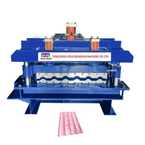 Máquina de fabricación de azulejos esmaltados Máquina formadora de rollos de azulejos esmaltados Máquina de prensa de láminas para techos de acero galvanizado