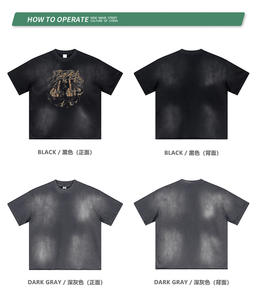 Мужская футболка с коротким рукавом в стиле гангстера, с эффектом потертости и водной стирки, коллекция 2024 года, для Европы и США - Product Image 6