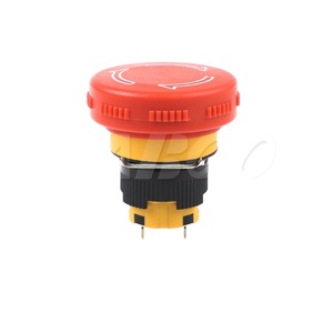 Interrupteur d'arrêt d'urgence en plastique 16 mm, bouton de verrouillage automatique, tête de champignon rouge, pour équipement - Product Image 1