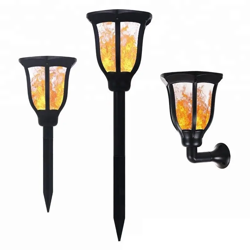 Trending Decorative solar powered outdoor fire lights 96LED flickering flames torches lights for garden