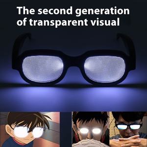 ユニセックスLED発光赤目メガネブラックPCフレームUV400レンズ面白いダンスパフォーマンスフラッシュ小道具パーソナリティ眼鏡 - Product Image 5