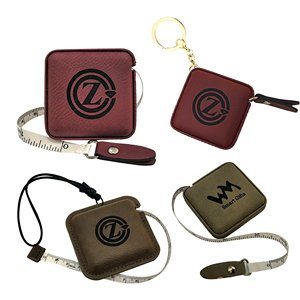 Mètre ruban en cuir fait main, style rétro vintage, avec porte-clés, pour la couture et la mercerie - Product Image 2