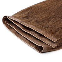 Extensions de cheveux humains russes, couleur personnalisée, trame plate Genius, double tirage, trou papillon, Remy teint, micro-liens, 50g de cheveux