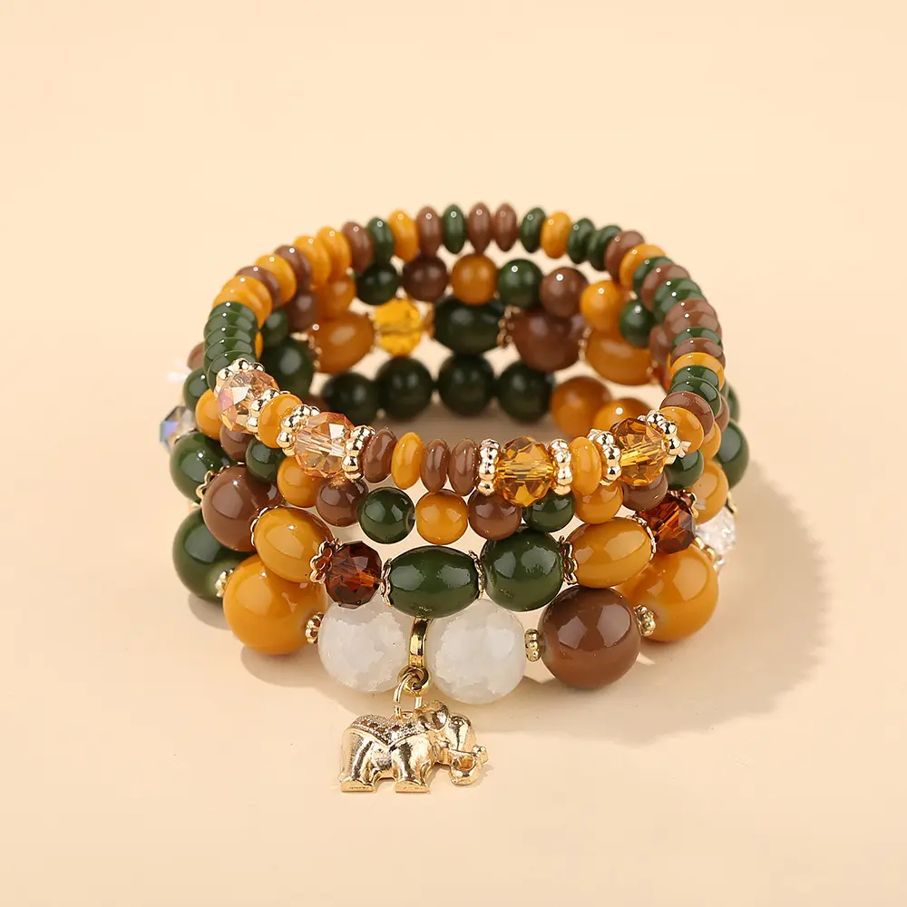 Produits chauds Ensemble de bracelets en polymère Boho pour couples avec perles