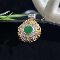Pendentif en jadéite birmane naturelle de qualité A, cabochon, pendentif unisexe en jadéite birmane, cadeau pour un usage quotidien (avec NGTC)