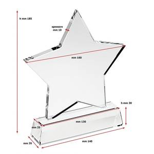 Trofeo Estrella de Cristal de 160 mm de Alto con Base, Medalla de Cristal Impresa con UV y Material de Papel Metálico para Regalos de Ferias Comerciales y Obsequios de Bienvenida - Product Image 2