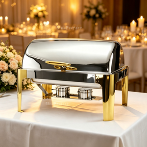 Commercial Stainless Steel Gold Silver Chafing Dish <b>Buffet</b> Food <b>Warmer</b> Serving Dishes for Wedding event Banquet Catering Service - Product Image 6