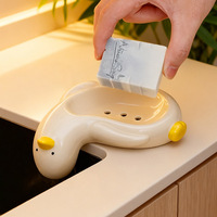 Lelyi mignon petit canard Design porte-savon de bain Drainage salle de bain évier boîte à savon pas d'accumulation d'eau plats assiettes plat de rangement