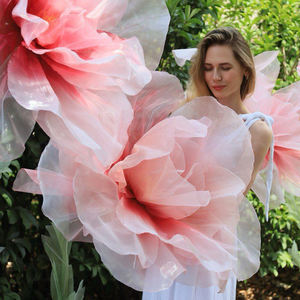 Mei Chen fait à la main fleur bricolage lampadaire avec lanterne ouverte et fermée gaze pour noël mariage décor magasin fenêtre atmosphère - Product Image 5