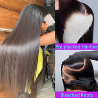 Perruques de Cheveux Humains Naturels Vierges Indiens Bruts 13x4 HD, Perruque Frontale Full Lace Transparent Glueless