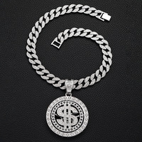 Collier pour homme Hip Hop, nouvelle marque de mode, pendentif rotatif en alliage de zinc style dollar personnalisé