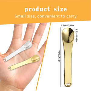 Chăm Sóc Da Thìa Kim Loại Mỹ Phẩm Thìa Trang Điểm Applicator Mini Vẻ Đẹp Scoop Mặt Nạ Kem Muỗng Cho Pha Trộn Và Lấy Mẫu - Product Image 4