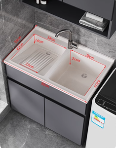 <span class=keywords><strong>Lavadora</strong></span> de balcón Integrado todo el gabinete de <span class=keywords><strong>aluminio</strong></span> gabinete de fregadero de lavandería combinado con gabinete - Product Image 5