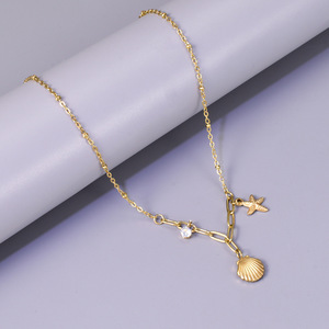 Collana di Lusso e Sofisticata con Stella Marina in Oro e Strass per Donne, Catena a Onde Marine, Regalo - Product Image 5