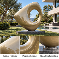 Sculpture abstraite en acier inoxydable, art moderne personnalisé, poli miroir, décoration de jardin, villa, hôtel, place publique, paysage, durable