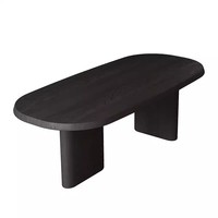 Table à manger ovale multifonctionnelle en bambou de style médiéval, style wabi-sabi, luxe léger, plateau en bois massif, meubles de salle à manger