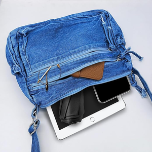 Bolso Bandolera Retro Personalizado Ligero de Gran Capacidad, Bolso de Mano de Mezclilla, Bolsos de Hombro Estilo Hobo para Mujer - Product Image 2