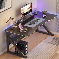 Modern Metal and MDF Modular Desktop Computer Desk with Cable Management Holes Office Workstation for Home Study Commercial Use
