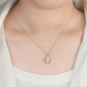 Collier Pendentif de Fiançailles en Argent Sterling 925 Plaqué Rhodium avec Perle Coquillage Goutte d'Eau et Zircon, Qualité Supérieure, Prix de Gros Personnalisé - Product Image 2