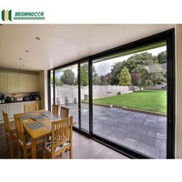 Porte coulissante en aluminium de double vitrage de grande vue de Lukliving et fenêtres pour des maisons