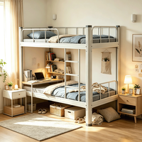Lit superposé en acier moderne et métallique, durable, écologique, réglable en taille, idéal pour les étudiants, les dortoirs, les appartements, les hôtels et les chambres.