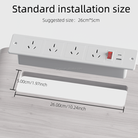 Multiprise encastrable de bureau avec 4 prises CA, ports USB-A et USB-C, interrupteur et protection contre les surcharges pour mobilier de bureau
