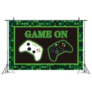 Video Game Birthday Backdrop - Video Game Party Decorations for Boys Game On Party Photo Background Level Up Gaming Themed Part