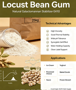 Gomme de locustebille de qualité alimentaire E410, galactomannane naturel extrait des graines d'arbre de caroube, gomme de locustebille - Product Image 3