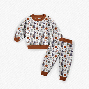 Pyjama bébé en viscose de bambou 95% et élasthanne 5%, 2 pièces, vente en gros, personnalisé, motif occidental, ensemble de pyjamas pour enfants en bambou - Product Image 5