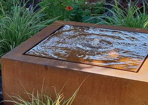 Cascada cuadrada Nuevo diseño Decoración moderna Corten Acero Metal Jardín Fuente de agua al aire libre - Product Image 5