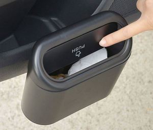Cubo de Basura Cuadrado Negro de ABS para Coche, Contenedor Colgante para Desechos de Vehículo, Caja de Almacenamiento de Polvo con Tipo de Presión, Organizador Interior para Auto - Product Image 5