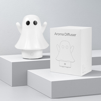 Diffuseur d'arômes ultrasonique électrique en plastique coloré de style fantôme avec 7 modes LED, portable pour la maison, les voyages et le bureau
