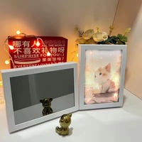 Miroir magique LED personnalisé vierge de sublimation de cadre photo avec chargeur USB pour cadeau