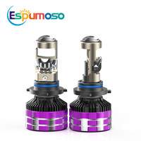 مصباح أمامي LED صغير من نوع Espumoso بعدسة LED ثنائية، 12 نواة، شريحة 3570، بدون وميض، جهد واسع النطاق، عمر طويل يصل إلى 50000 ساعة، من المصنع مباشرةً.
