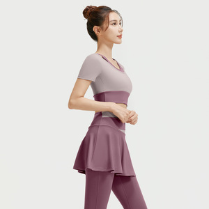 ชุดโยคะสองชิ้นสำหรับผู้หญิง แบบเนื้อผ้ายืดหยุ่นสูง ให้ความรู้สึกเหมือนไม่ได้ใส่ - เอวสูง กระชับหน้าท้อง เหมาะสำหรับโยคะ วิ่ง ฟิตเนส ขายส่ง - Product Image 2