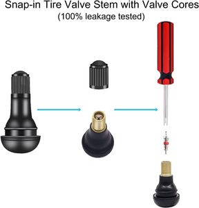 Valve de <span class=keywords><strong>pneu</strong></span> TR414 en cuivre, caoutchouc et aluminium pour pneus sans chambre à air - Product Image 3