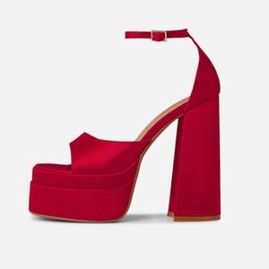 Summer New High <b>Heel</b> Women's Sandals Hate High Thick Bottom One Word Buckle Strap for Sexy <b>Dance</b> - Product Image 2