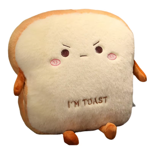 Morbido ripieno Kawaii umore emotivo cuscino per il pane per bambini o ragazze Toast bambole con riempimento di cotone PP scaldamani - Product Image 1
