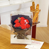 Cadeaux pour la Saint-Valentin, bouquet de fleurs en savon, cadeau d'anniversaire pour amis, roses avec boîte