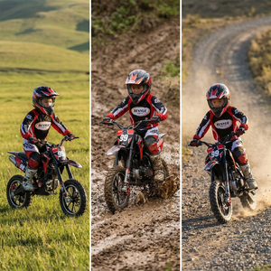 Moto tout-terrain miniature de haute qualité, durable, 49cc, 4 temps, sûre et stable, rouge et noir, en fer, <span class=keywords><strong>pour</strong></span> les jeunes - Product Image 4