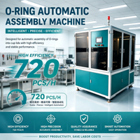 Équipement d'assemblage automatique de joints toriques sur mesure avec moteur/PLC pour couvercles de tasses, haute capacité 720 pièces/heure, vitesse de précision, garantie 1 an