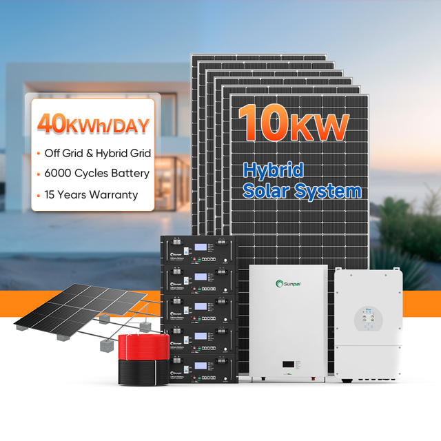 Sunpal Off-Grid Solar System Kit Fotovoltaico 6Kw 10Kw 20 Kw 5Kw 10 Kw Hybrid Off Grid Solar Power System Complete for House