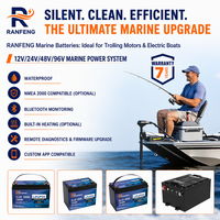 Batería Marina de Ciclo Profundo LiFePO4 de 12.8V 280Ah, Impermeable, para Barcos de Pesca, Motor de Arrastre, Fosfato de Hierro y Litio, 4000 Ciclos