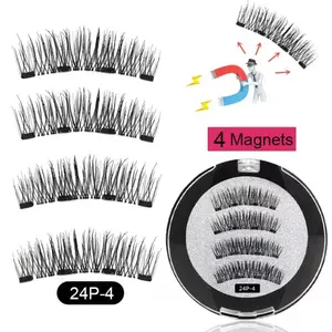 HeyGo Manufacture Design Supply Style Fiber False Mink Lashes Beauty Fox Eye Lash With Tweezer Clip Set Magnetic Eyelashes
