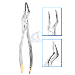 Forceps d'extraction dentaire en acier inoxydable, instrument chirurgical manuel certifié CE Classe I pour la chirurgie buccale - Product Image 1
