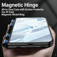 Étui magnétique intégré Shell Film pour iPhone Duo 18 Fold, anneau magnétique pliable, coque de protection pour téléphone portable