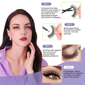 Faux cils cruelty-free, longs et naturels, effet vison, vente en gros, marque privée, lot de cinq paires - Product Image 6