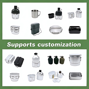 <span class=keywords><strong>Set</strong></span> da Cucina Portatile Leggero in Alluminio da 1L, Quattro Pezzi: Pentola, Borraccia, Bottiglia d'Acqua, Bollitore per Campeggio, Escursionismo e Alpinismo - Product Image 5
